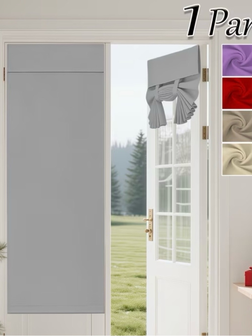 Gray Fabric Curtain Panel - Soft Minimalist Finish